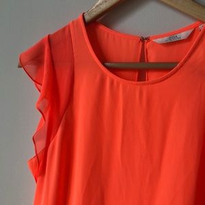 Anthropology Zoa bright orange top NWOT
